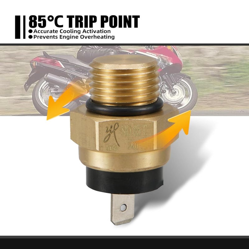 NICECNC M16 x P1.5MM Radiator Fan Switch Compatible with Honda CBR1100XX 1997-2000, Goldwing 1500 1988-2000, Magna 750 1994-2003, VTX1300R 2005-2009, Super Hawk 1000 1998-2005, See Fitments - Image 2